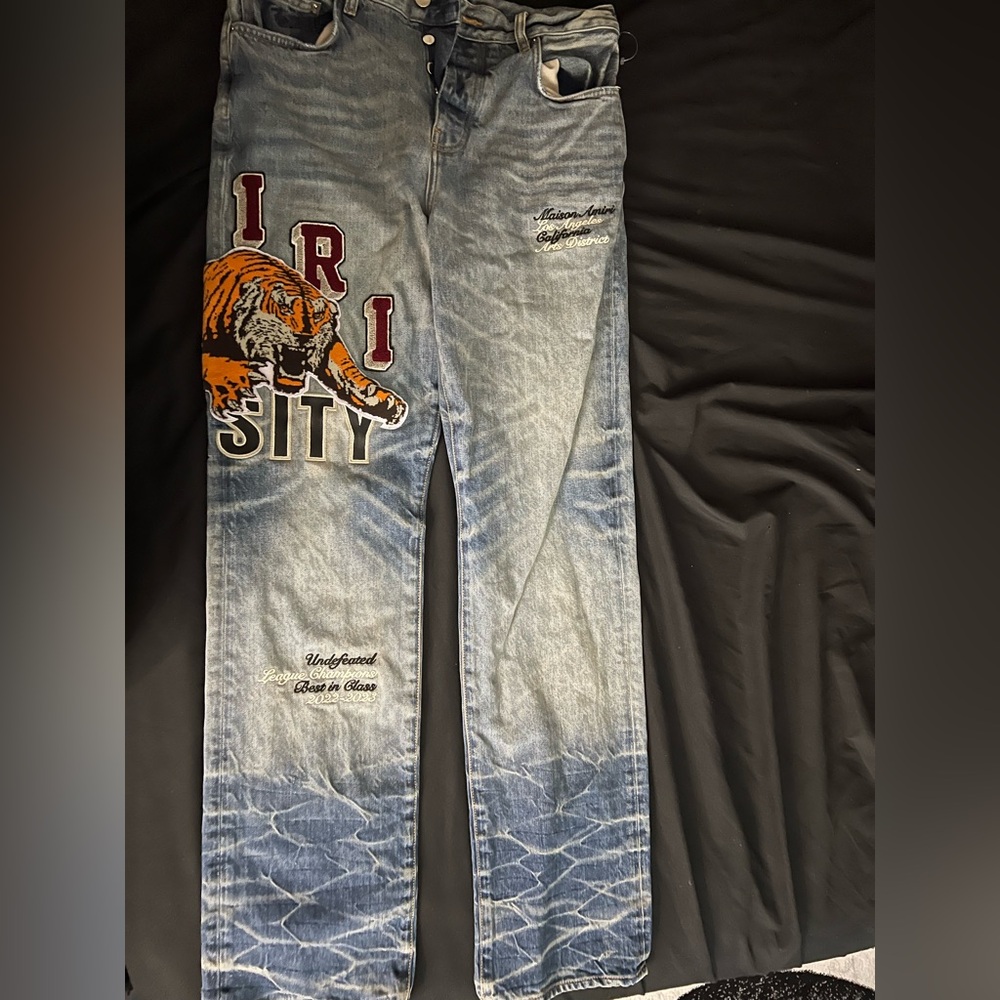 AMIRI Distressed Blue Denim Jeans